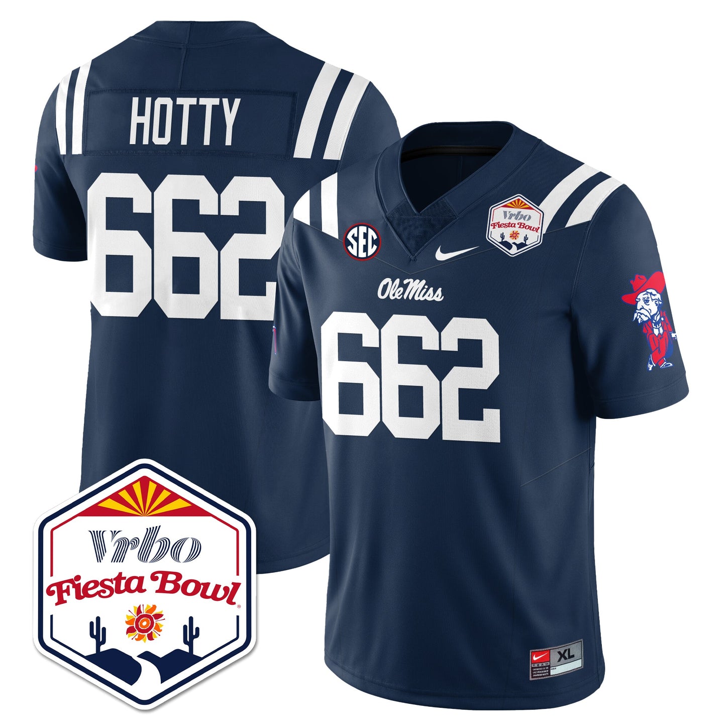 Ole Miss Football Vapor Limited Jersey - Vrbo Fiesta Bowl - All Stitched