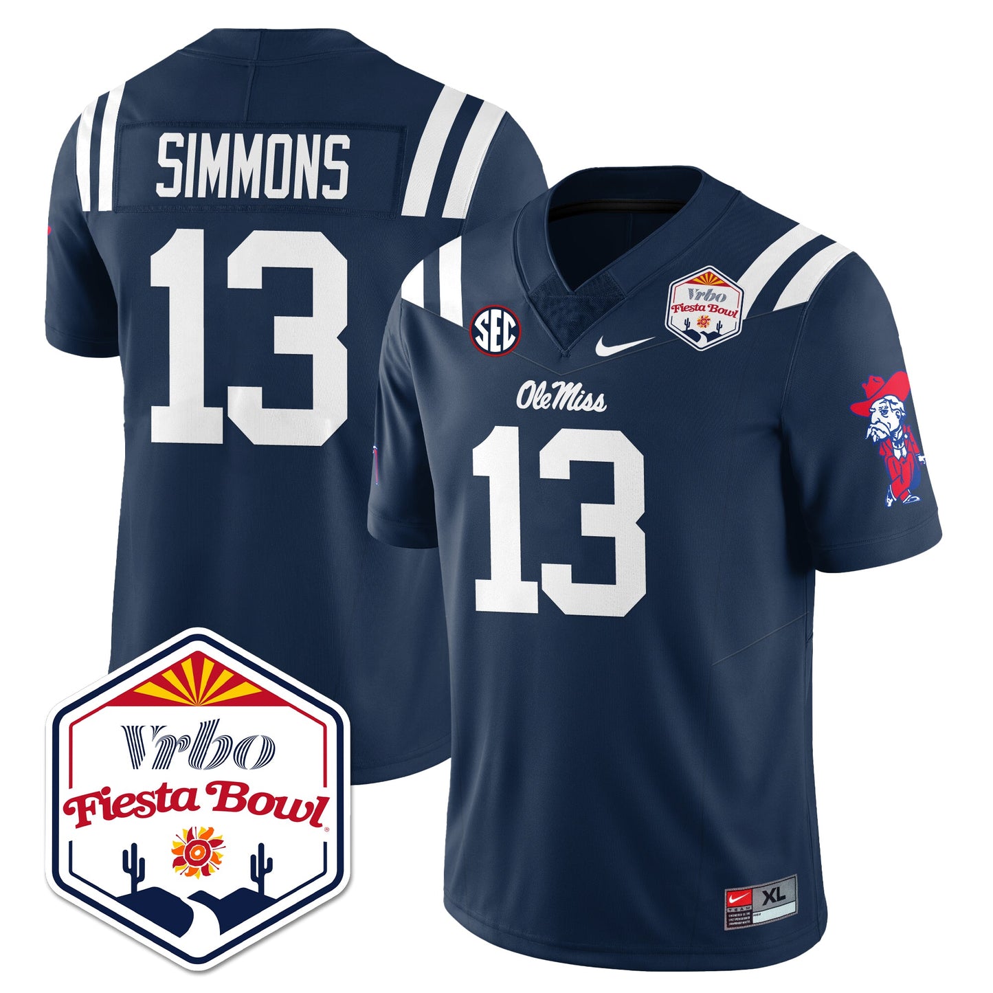 Ole Miss Football Vapor Limited Jersey - Vrbo Fiesta Bowl - All Stitched