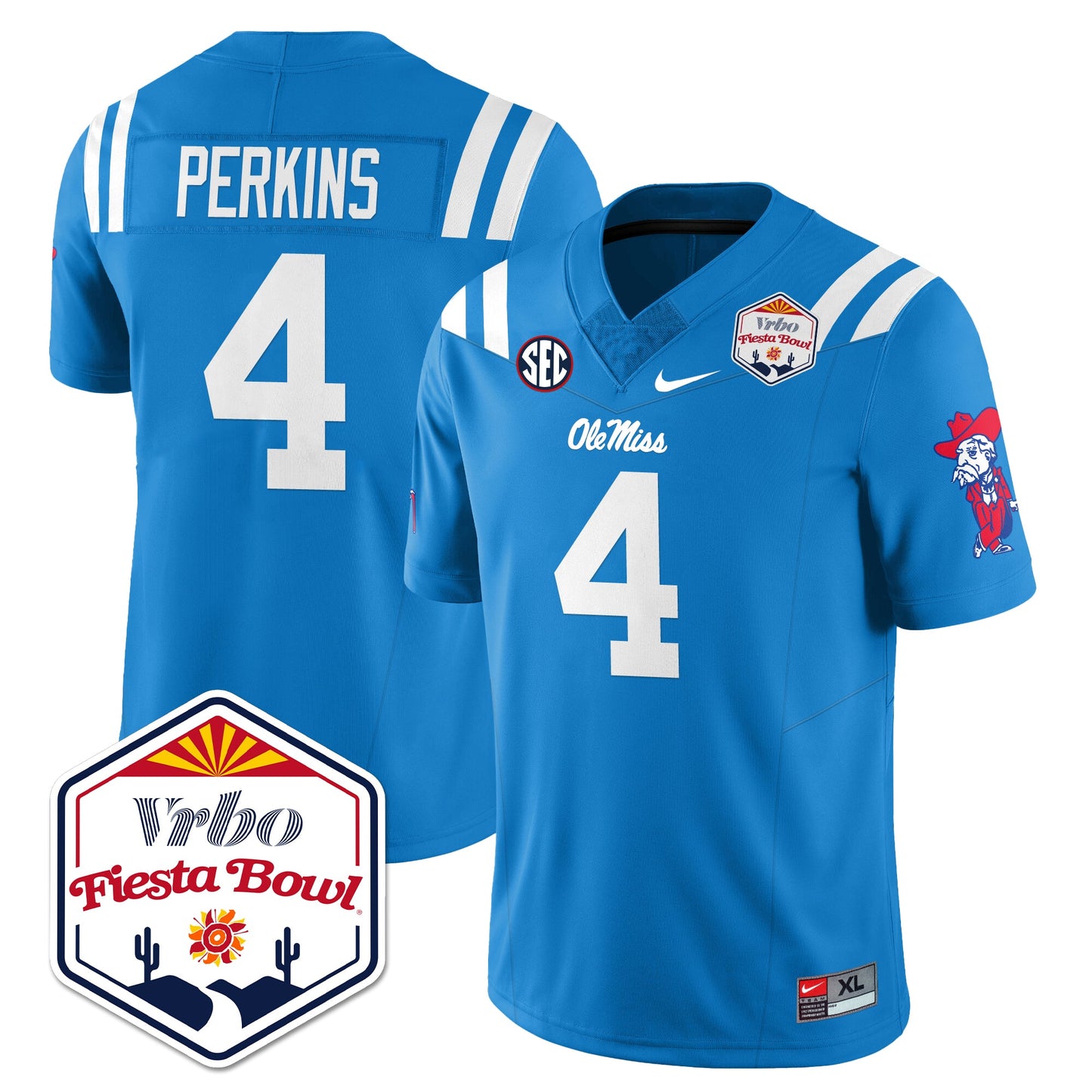 Ole Miss Football Vapor Limited Jersey - Vrbo Fiesta Bowl - All Stitched