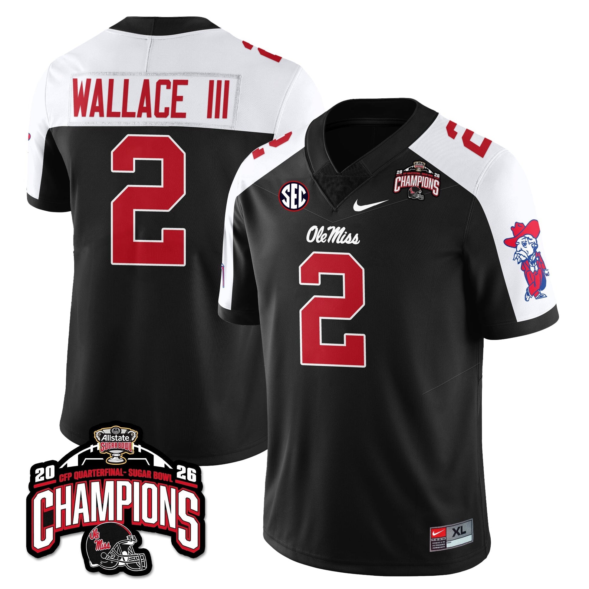 Ole Miss Football Vapor Limited Jersey - Allstate Sugar Bowl Champions - All Stitched