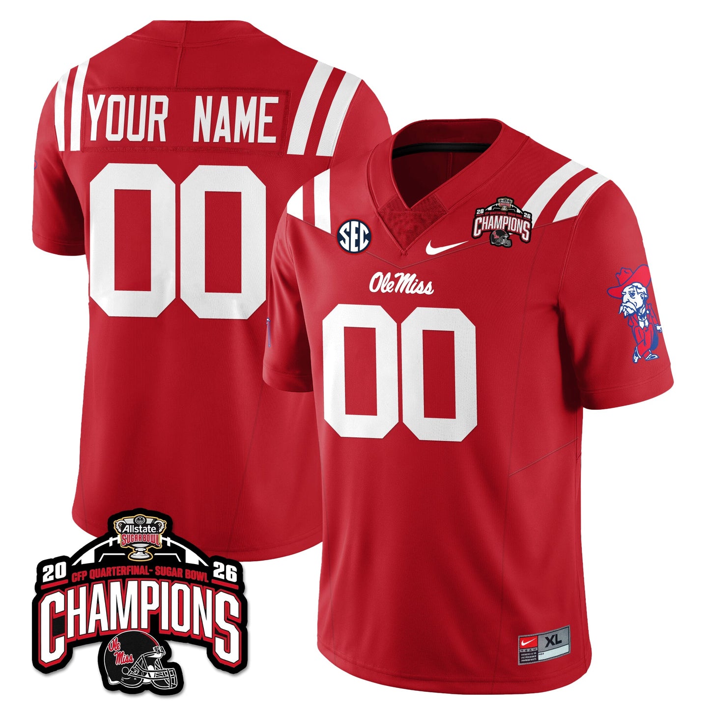 Ole Miss Football Vapor Limited Jersey - Allstate Sugar Bowl Champions - All Stitched