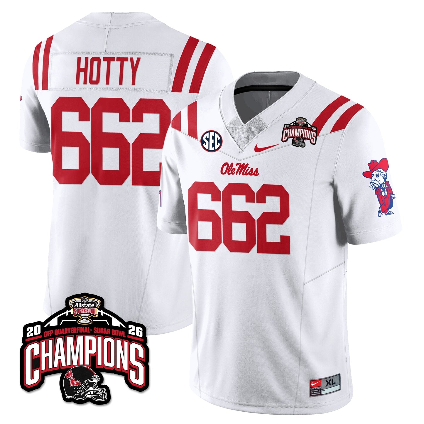 Ole Miss Football Vapor Limited Jersey - Allstate Sugar Bowl Champions - All Stitched
