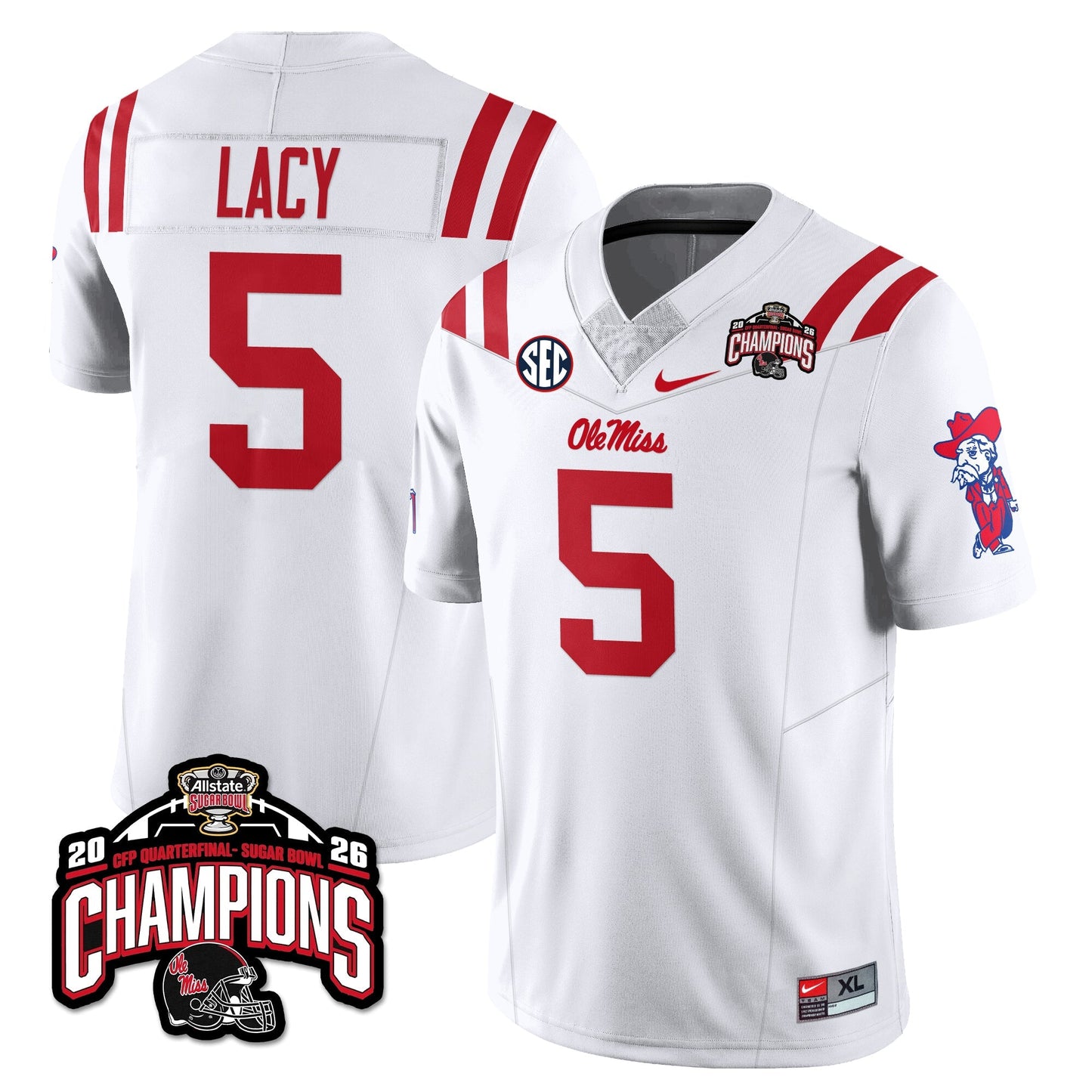 Ole Miss Football Vapor Limited Jersey - Allstate Sugar Bowl Champions - All Stitched