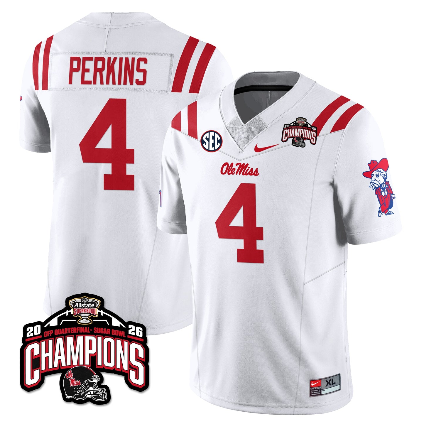 Ole Miss Football Vapor Limited Jersey - Allstate Sugar Bowl Champions - All Stitched