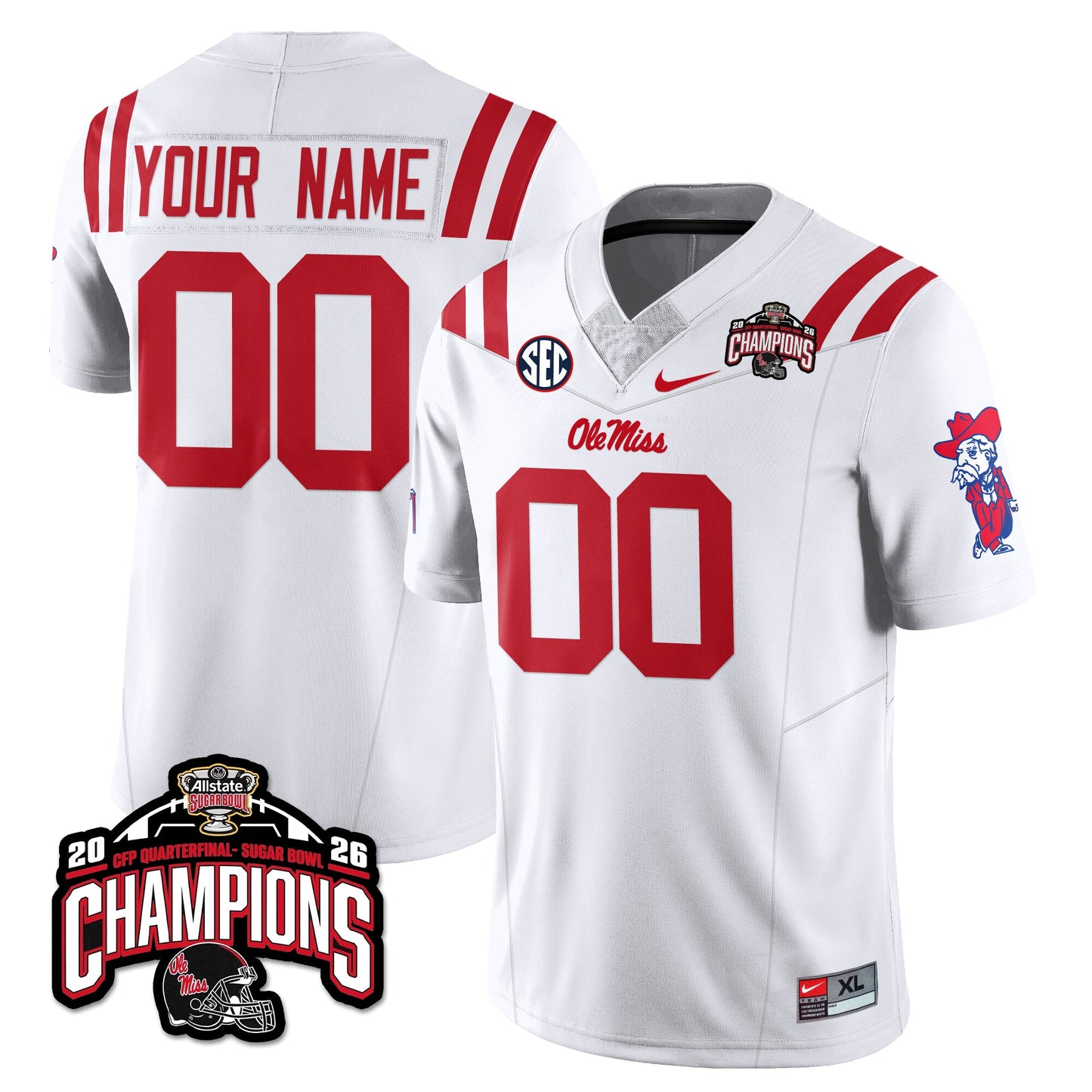 Ole Miss Football Vapor Limited Jersey - Allstate Sugar Bowl Champions - All Stitched