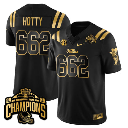 Ole Miss Football Vapor Limited Gold Jersey - Allstate Sugar Bowl Champions - All Stitched