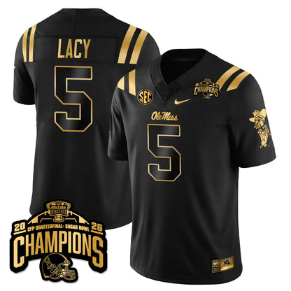 Ole Miss Football Vapor Limited Gold Jersey - Allstate Sugar Bowl Champions - All Stitched