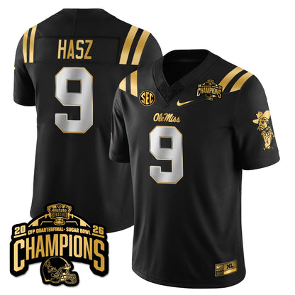 Ole Miss Football Vapor Limited Gold Jersey - Allstate Sugar Bowl Champions - All Stitched