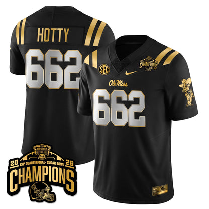 Ole Miss Football Vapor Limited Gold Jersey - Allstate Sugar Bowl Champions - All Stitched