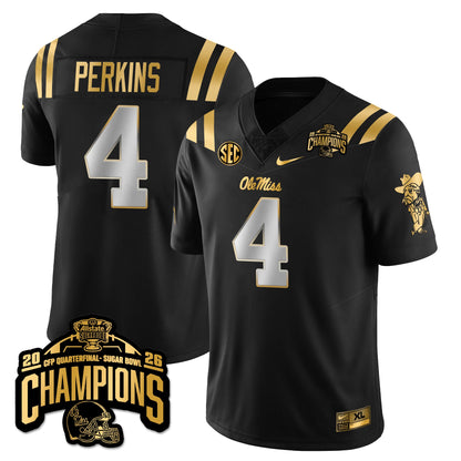 Ole Miss Football Vapor Limited Gold Jersey - Allstate Sugar Bowl Champions - All Stitched