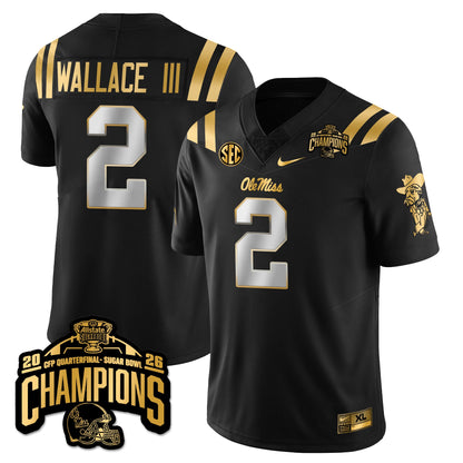 Ole Miss Football Vapor Limited Gold Jersey - Allstate Sugar Bowl Champions - All Stitched
