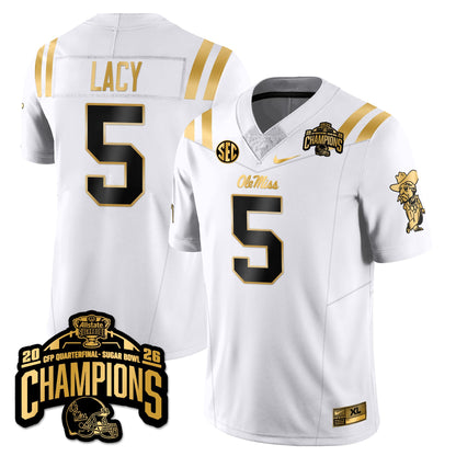 Ole Miss Football Vapor Limited Gold Jersey - Allstate Sugar Bowl Champions - All Stitched