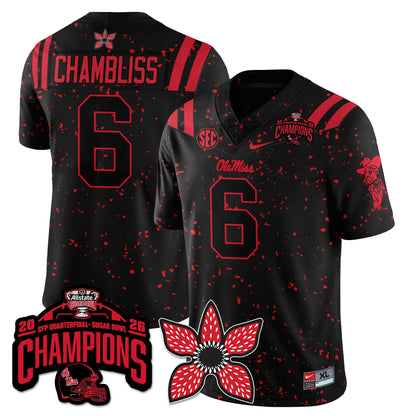 Ole Miss Football Stranger Things Vapor Limited Jersey - Allstate Sugar Bowl Champions - All Stitched