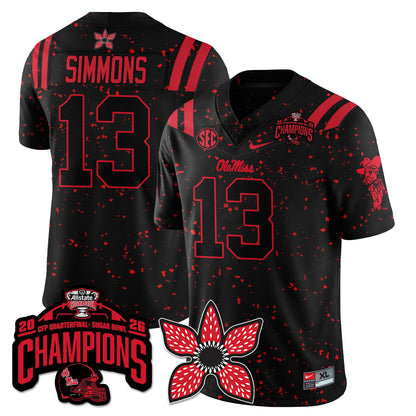 Ole Miss Football Stranger Things Vapor Limited Jersey - Allstate Sugar Bowl Champions - All Stitched