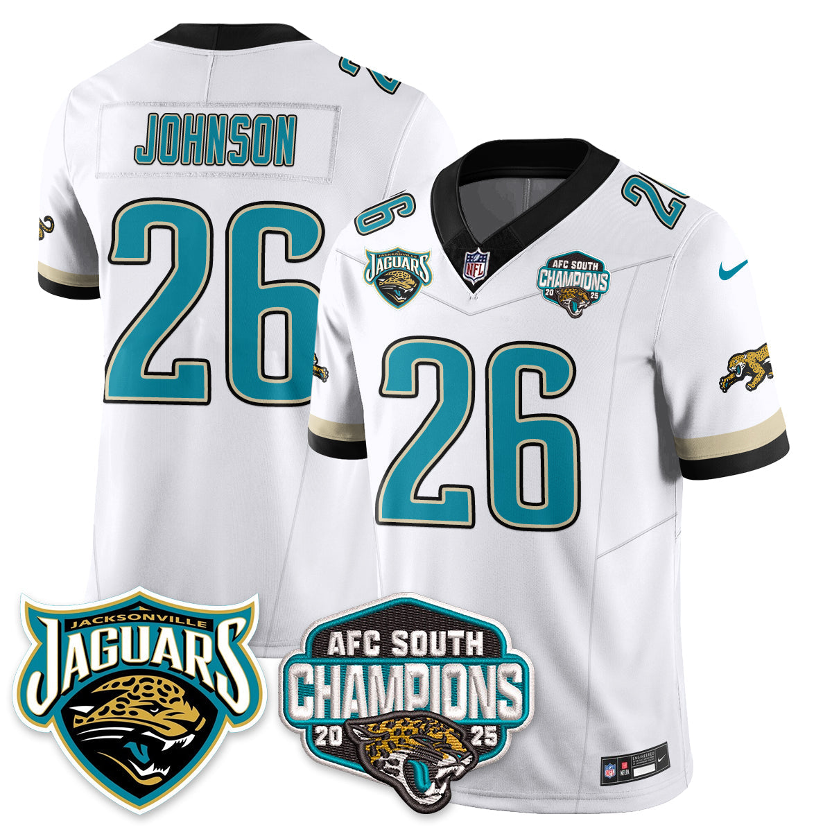 DET AFC South Division Champions Vapor Limited Throwback Jersey - All Stitched