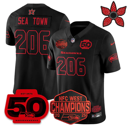 SEA 'Stranger Things Edition' 2026 NFC West Champions Jersey - All Stitched