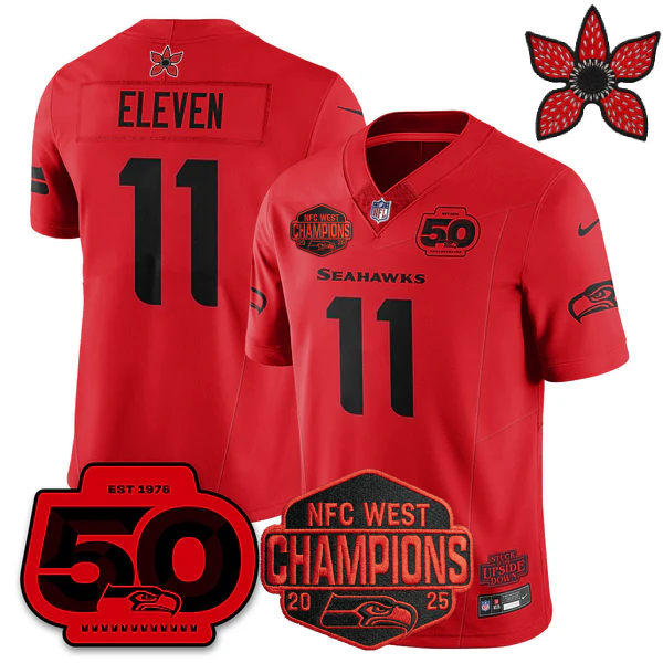 SEA 'Stranger Things Edition' 2026 NFC West Champions Jersey - All Stitched