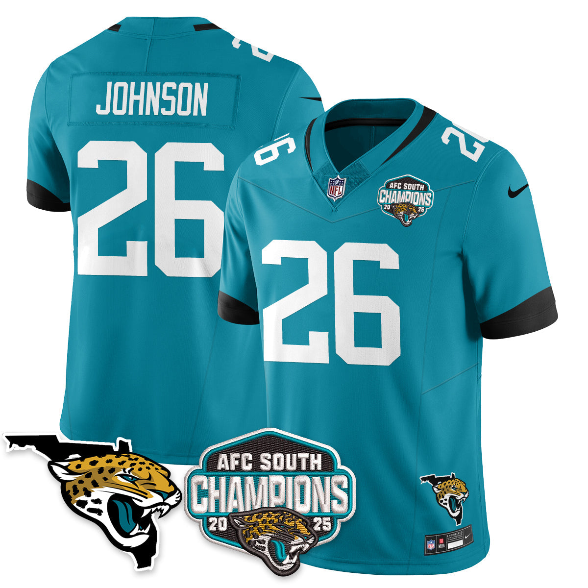 DET AFC South Division Champions Vapor Limited Jersey - All Stitched