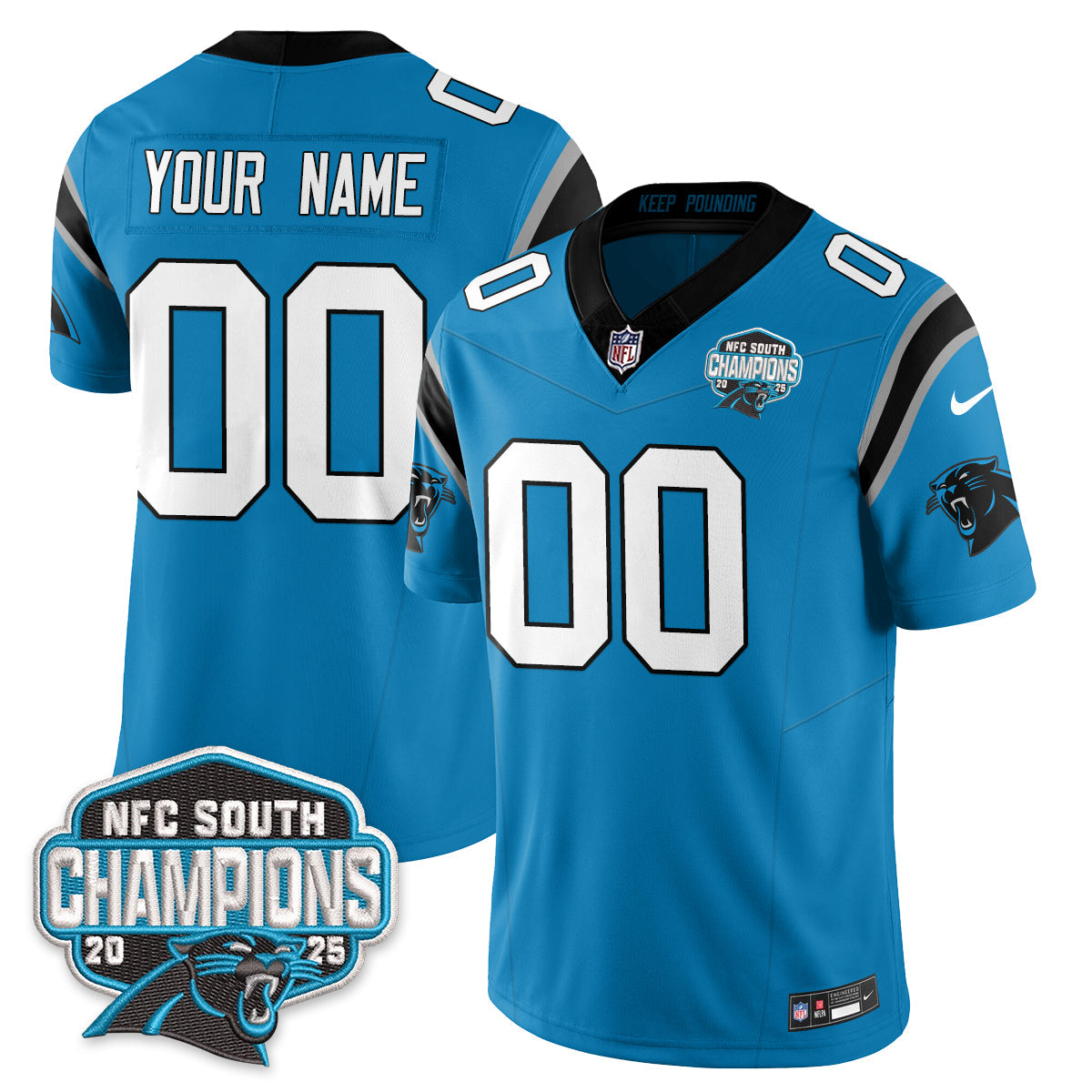 Custom CAR NFC South Division Champions Vapor Limited Jersey - All Stitched