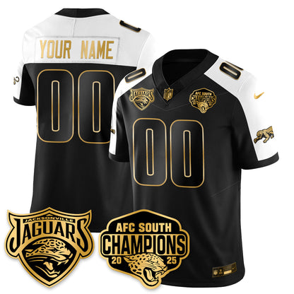 Custom DET AFC South Division Champions Vapor Limited Gold Jersey - All Stitched