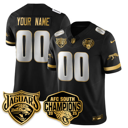Custom DET AFC South Division Champions Vapor Limited Gold Jersey - All Stitched