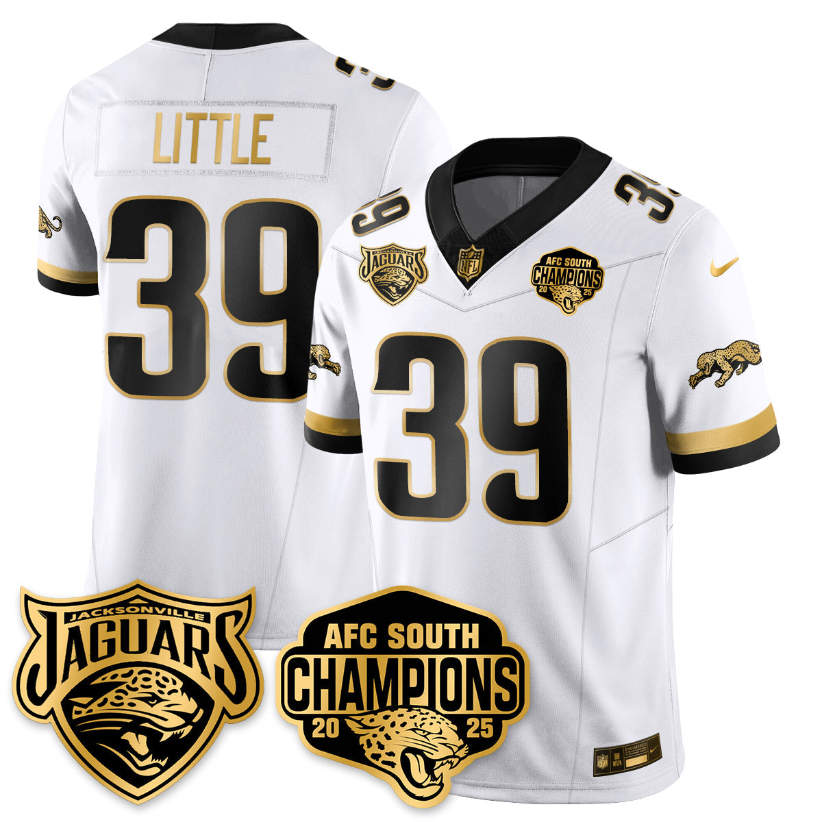 DET AFC South Division Champions Vapor Limited Gold Jersey - All Stitched