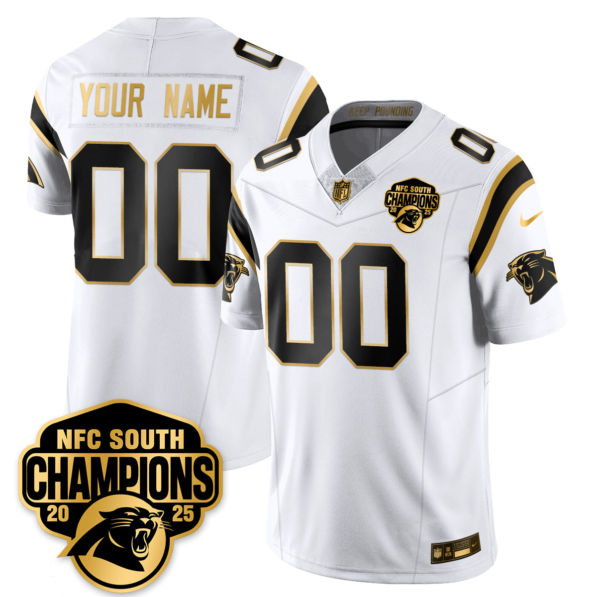 Custom CAR NFC South Division Champions Vapor Limited Jersey - All Stitched