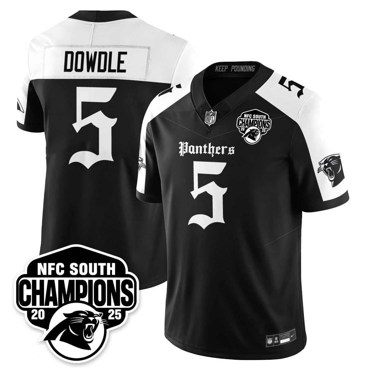 CAR Gothic NFC South Division Champions Vapor Limited Gothic Jersey - All Stitched