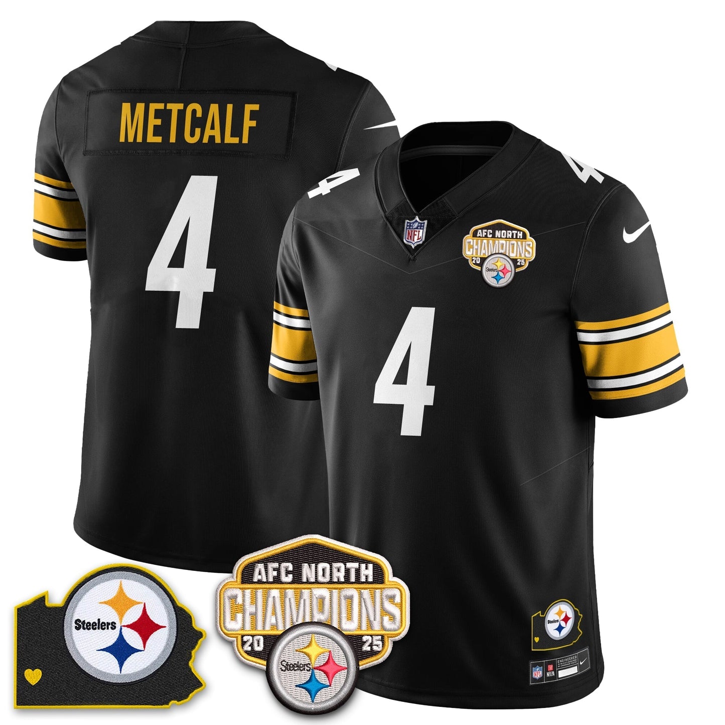 PIT AFC North Division Champions Vapor Limited Jersey N1 - All Stitched