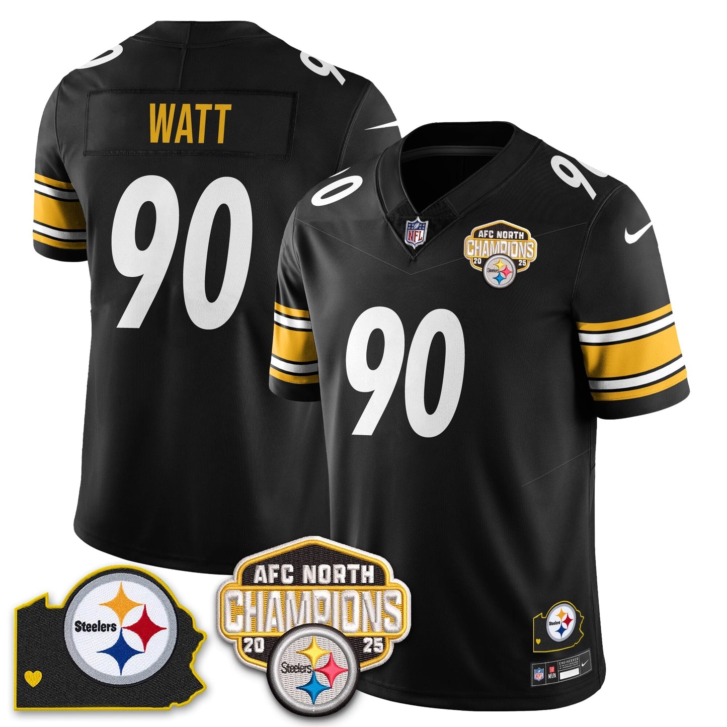 PIT AFC North Division Champions Vapor Limited Jersey N1 - All Stitched