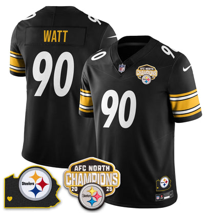 PIT AFC North Division Champions Vapor Limited Gold Jersey N2 - All Stitched