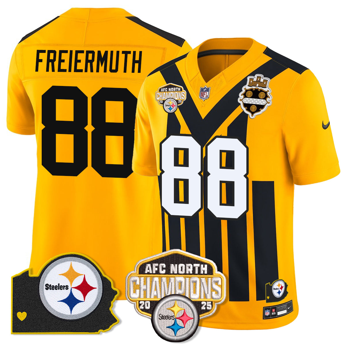 PIT AFC North Division Champions Vapor Limited Jersey N1 - All Stitched