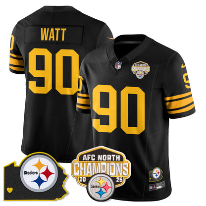 PIT AFC North Division Champions Vapor Limited Gold Jersey N2 - All Stitched