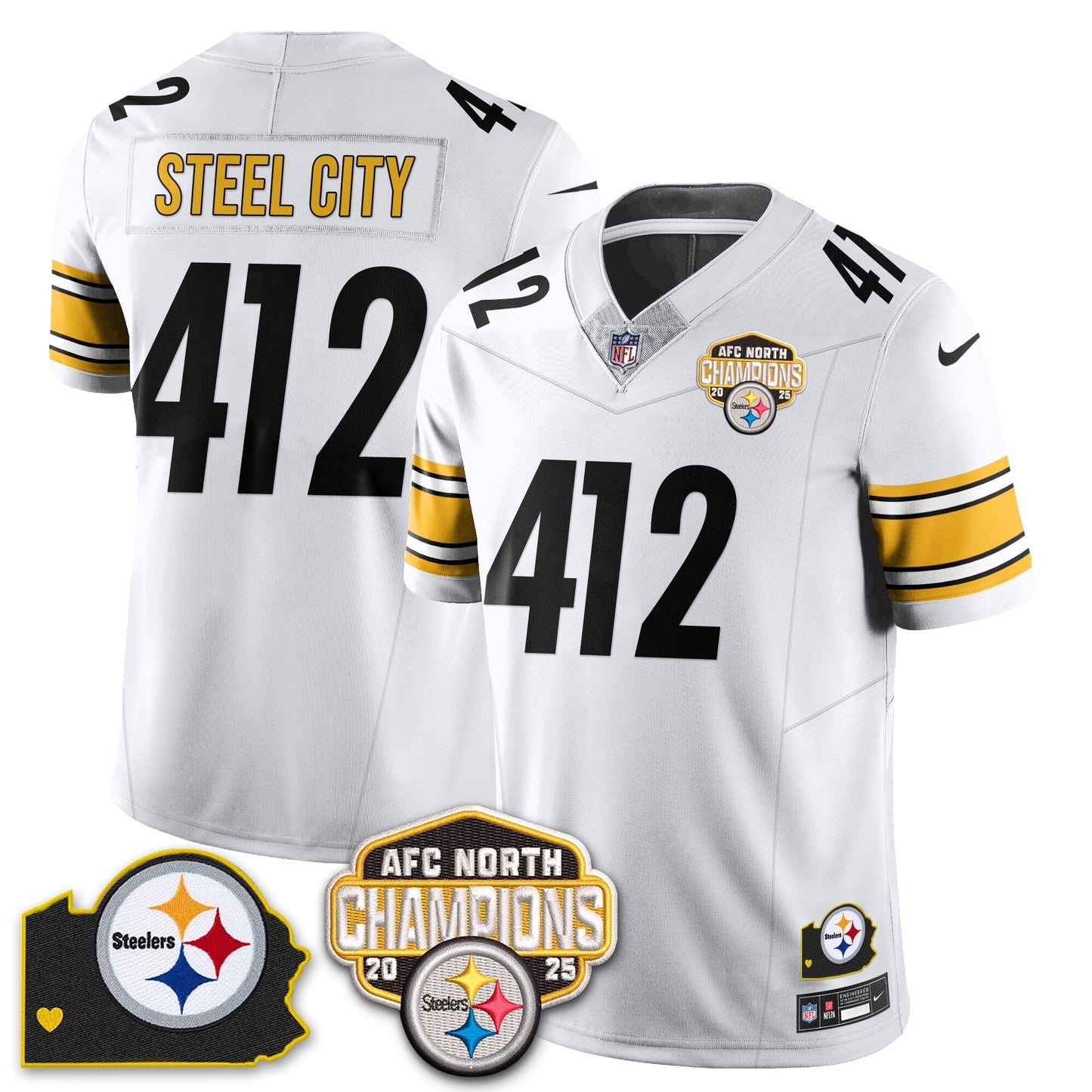 PIT AFC North Division Champions Vapor Limited Jersey N1 - All Stitched