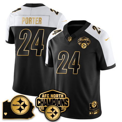 PIT AFC North Division Champions Vapor Limited Gold Jersey N2 - All Stitched