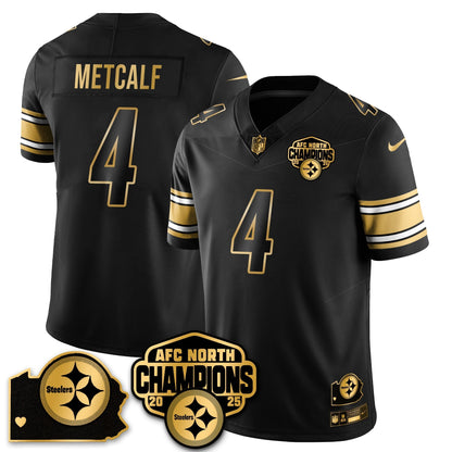 PIT AFC North Division Champions Vapor Limited Gold Jersey N2 - All Stitched