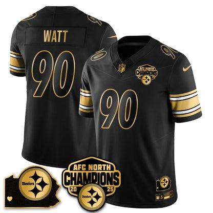 PIT AFC North Division Champions Vapor Limited Gold Jersey N2 - All Stitched