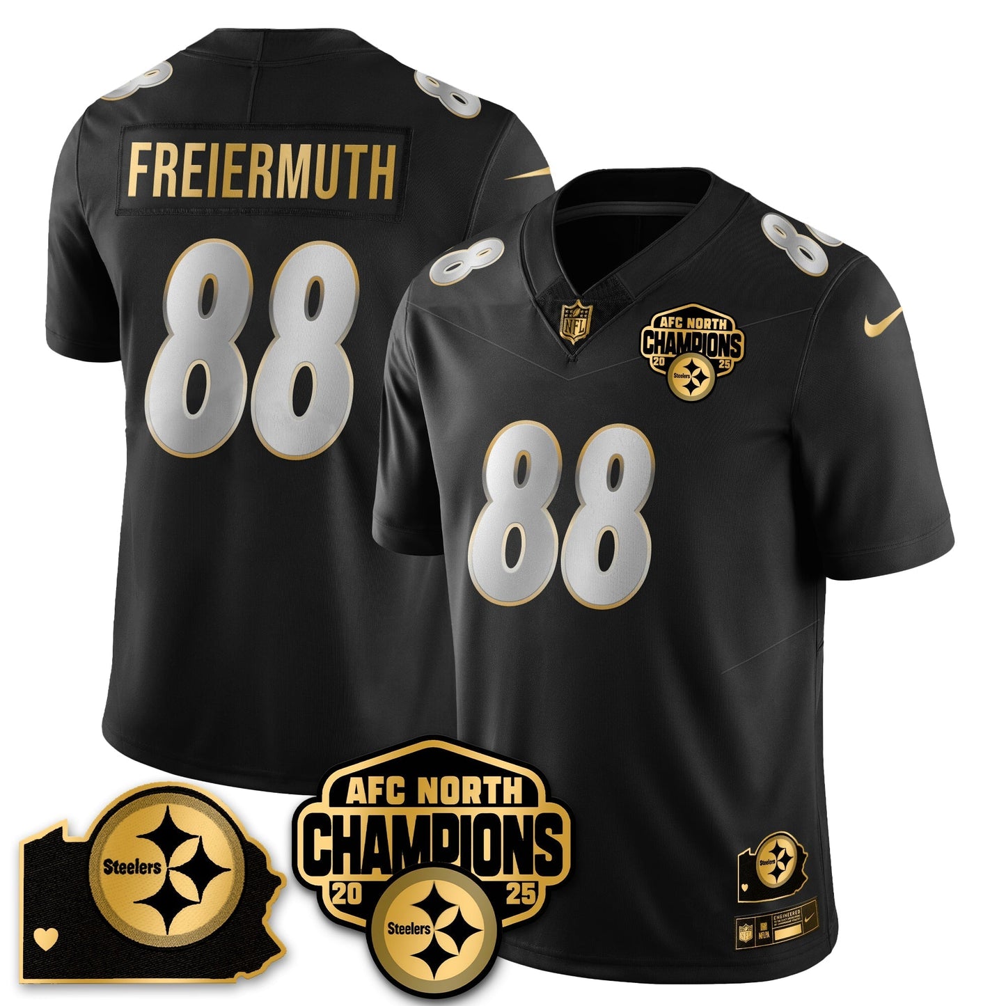 PIT AFC North Division Champions Vapor Limited Jersey N1 - All Stitched