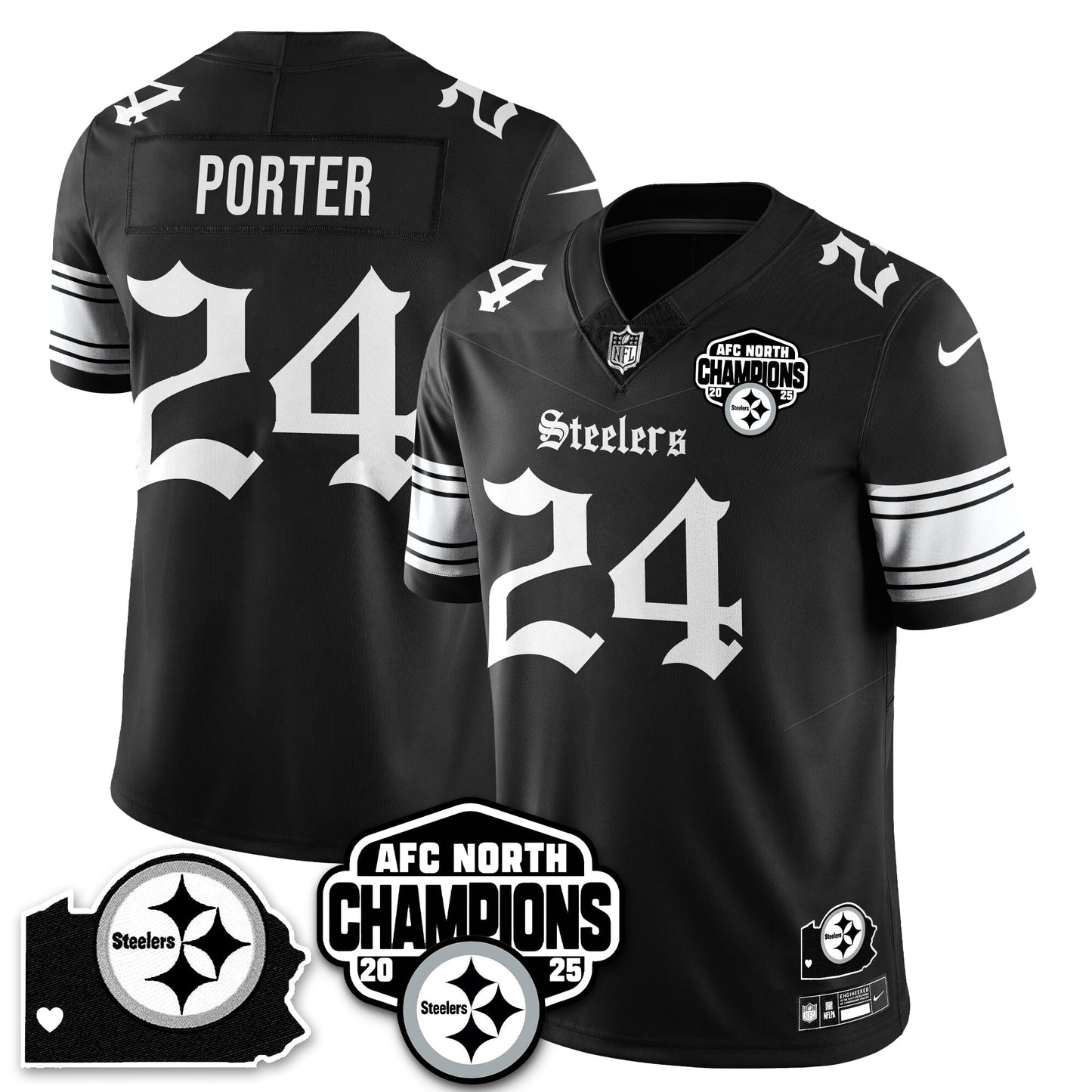 PIT Gothic AFC North Division Champions Vapor Limited Jersey - All Stitched