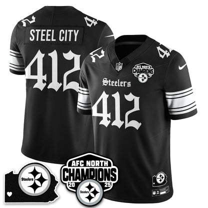 PIT Gothic AFC North Division Champions Vapor Limited Jersey - All Stitched
