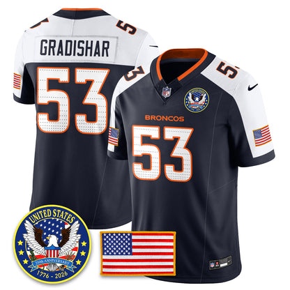 DEN "United States 250th Anniversary Patch" Vapor Limited Jersey - All Stitched
