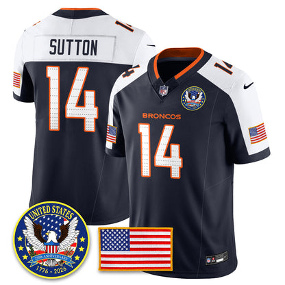 Denver Broncos "United States 250th Anniversary Patch" Vapor Limited Jersey - All Stitched