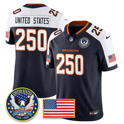 DEN "United States 250th Anniversary Patch" Vapor Limited Jersey - All Stitched