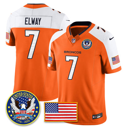 DEN "United States 250th Anniversary Patch" Vapor Limited Jersey - All Stitched