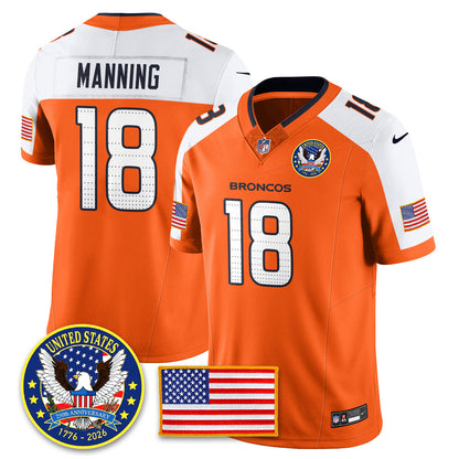 DEN "United States 250th Anniversary Patch" Vapor Limited Jersey - All Stitched