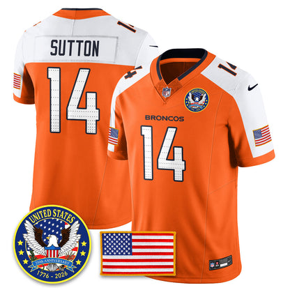 Denver Broncos "United States 250th Anniversary Patch" Vapor Limited Jersey - All Stitched