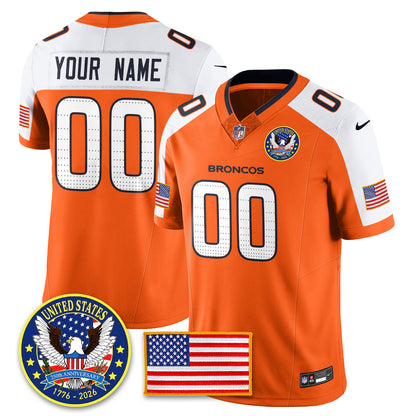 Custom DEN "United States 250th Anniversary Patch" Vapor Limited Jersey - All Stitched