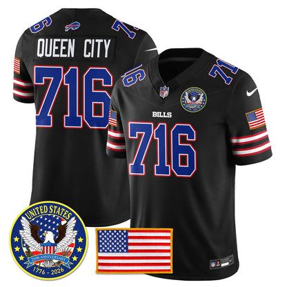 BUF "United States 250th Anniversary Patch" Vapor Limited Jersey - All Stitched