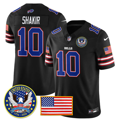 BUF "United States 250th Anniversary Patch" Vapor Limited Jersey - All Stitched