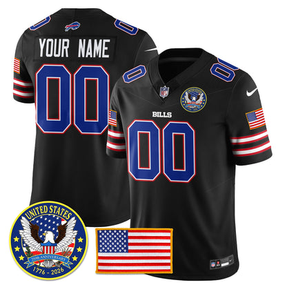 BUF "United States 250th Anniversary Patch" Vapor Limited Jersey - All Stitched